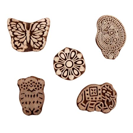 Set of 5 Piece New Mix Wooden Printing Block